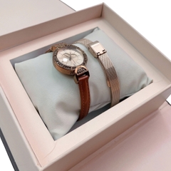 Combo Quà Tặng Đồng Hồ Nữ JA-779E Kèm Dây Mesh