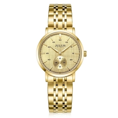 Đồng Hồ Cặp JS-061ML Julius Hàn Quốc Dây Thép (Vàng)