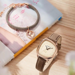 Đồng Hồ Nữ  JA-1436B Julius Hàn Quốc Dây Da (Nâu)