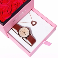 Combo Đồng Hồ Nữ JA-814LE  Julius  + Dây Chuyền ESME ES482