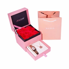 Combo Đồng Hồ Dây Thép Julius JA-1338B1 + Dây Chuyền ESME ES482