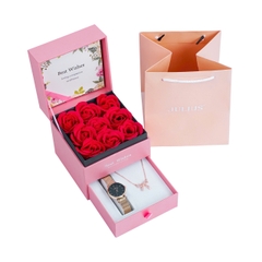 Combo Phụ Kiện  Đồng Hồ Nữ JA-1164L Julius Hàn Quốc Dây Thép (Nhiều Màu)