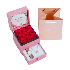 Combo Phụ Kiện  Đồng Hồ Nữ JA-1164L Julius Hàn Quốc Dây Thép (Nhiều Màu)