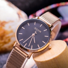 Combo Phụ Kiện  Đồng Hồ Nữ JA-1164L Julius Hàn Quốc Dây Thép (Nhiều Màu)