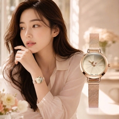 Combo Đồng Hồ Nữ JA-979 Julius + Dây  Mesh + Nữ Trang ES482