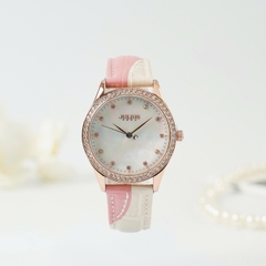 [New Arrival] Đồng Hồ Nữ JA-1593 Julius Mặt Xà Cừ  Dây Da(3 màu)