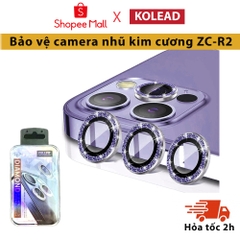 Bộ dán bảo vệ nhũ kim cương lấp lánh mắt camera iph KOLEAD ZC-R2 bằng kim loại chống xước cho iphone 15 14 13 12 11 promax pro plus