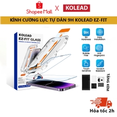 Kính cường lực tự dán Easy install kit TZ KOLEAD dành cho iph x xs xsm 11 12 13 14 15 pro promax