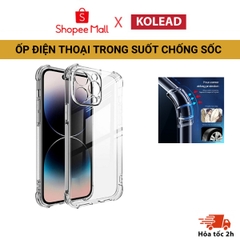 Ốp điện thoại Trong Suốt Chống Sốc KOLEAD P23 có bảo vệ cam dành cho 7 8 X XS XSM 11 12 13 14 15