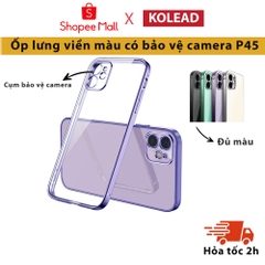 Ốp Điện Thoại có cụm bảo vệ camera KOLEAD P45 Silicon Trong Suốt Khung Vuông Sang Trọng Cho iPh 14 13 12 11 Pro Max