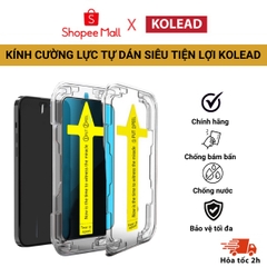 Kính cường lực TC khung tự dán, độ cứng 9H dán full màn hình KOLEAD chống xước không cấn, chống bụi cho Iphone x xr xsmax 11 12 13 14 15 pro plus promax