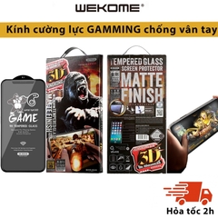 Kính Cường lực KingKong Nhám AG Chống vân tay mồ hôi chơi Game WEKOME 030 cho Iphone X Xs Max 11 12 13 14 15 Pro Max