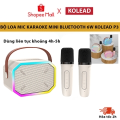 Loa Karaoke Bluetooth P3 KOLEAD Kèm 1- 2 Micro Không Dây, Âm Thanh Siêu Hay,Sang Trọng Nhỏ Gọn Tiện Lợi,dễ dàng mang theo