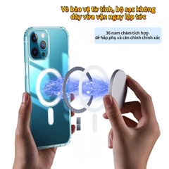 Ốp lưng từ tính trong suốt iphone KOLEAD P12 chống sốc sạc không dây 7 8 plus X XS XSMAX 11 12 13 14 15 PRO PROMAX PLUS