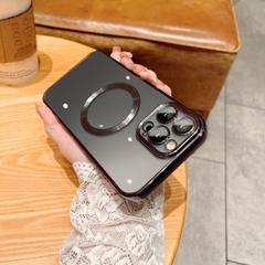 Ốp Điện Thoại từ tính Silicon Trong Suốt KOLEAD P41 Có viền và Vòng Kim Loại Sang Trọng 11 12 13 14 15 Pro Max plus