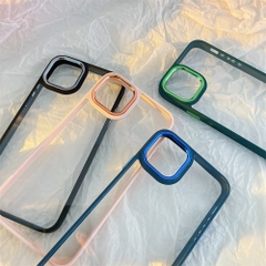Ốp lưng TPU Dẻo KOLEAD P48 Trong Suốt Màu Sắc Ngọt Ngào phối kim loại Cho IPhone 13 12 11 Pro Promax