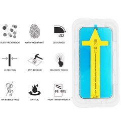 Kính cường lực TC khung tự dán, độ cứng 9H dán full màn hình KOLEAD chống xước không cấn, chống bụi cho Iphone x xr xsmax 11 12 13 14 15 pro plus promax