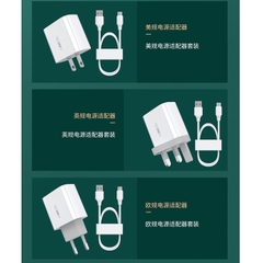 Bộ sạc nhanh, củ/cốc sạc WEKOME U53 PD 20W KÈM QC 3.0 SIÊU BỀN Cho 5/6/7/8/X/11/12/13/14 USB-C To ip