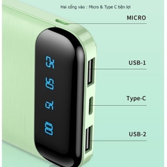 Sạc dự phòng WP161 - 163 tích hợp màn hình Led Dung Lượng 10000mAh - 20000mAh WEKOME màu sắc trẻ trung, 4 cổng sạc