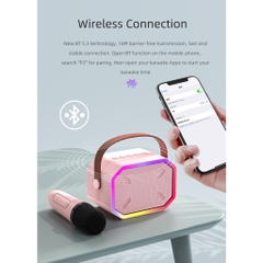 Loa Karaoke Bluetooth P3 KOLEAD Kèm 1- 2 Micro Không Dây, Âm Thanh Siêu Hay,Sang Trọng Nhỏ Gọn Tiện Lợi,dễ dàng mang theo