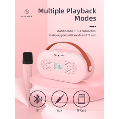 Loa Karaoke Bluetooth P6 KOLEAD Kèm 1 2 Micro Không Dây, Âm Thanh Siêu Hay,Sang Trọng Nhỏ Gọn Tiện Lợi,dễ dàng mang theo