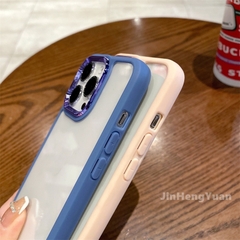 Ốp lưng TPU Dẻo KOLEAD P48 Trong Suốt Màu Sắc Ngọt Ngào phối kim loại Cho IPhone 13 12 11 Pro Promax