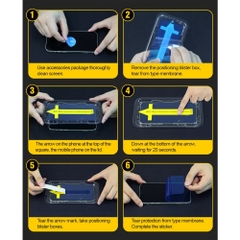 Kính cường lực TC khung tự dán, độ cứng 9H dán full màn hình KOLEAD chống xước không cấn, chống bụi cho Iphone x xr xsmax 11 12 13 14 15 pro plus promax