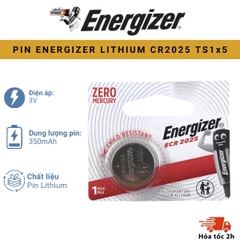 PIN ENERGIZER LITHIUM CR2025 TS1x5 - Pin Cúc Áo Chính Hãng, Vỉ 1 Viên