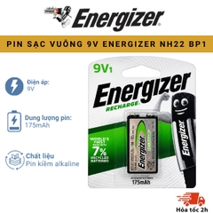 PIN SẠC VUÔNG 9V ENERGIZER NH22 BP1 - Vỉ 1 Viên Chính Hãng