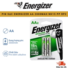 PIN SẠC ENERGIZER AA 2000MAH NH15 PP RP2 - Vỉ 2 Viên Pin AA Sạc Lại Chính Hãng