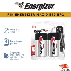 PIN ENERGIZER MAX D E95 BP2 - Vỉ 2 Viên Chính Hãng Dung Lượng Cực Cao