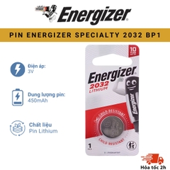 PIN ENERGIZER SPECIALTY 2032 BP1 - Pin Lithium Cúc Áo Chính Hãng, Vỉ 1 Viên