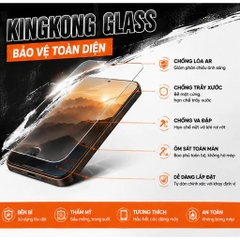 [TỰ DÁN] Kính cường lực KINGKONG AR cao cấp trong suốt, chống chói lóa, viền siêu mỏng iph 13 14 15 16 17 18 pro promax