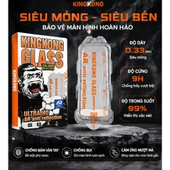 [TỰ DÁN] Kính cường lực KINGKONG AR cao cấp trong suốt, chống chói lóa, viền siêu mỏng iph 13 14 15 16 17 18 pro promax