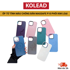 Ốp điện thoại chống bẩn từ tính loại xịn có viền camera kim loại màu titan tự nhiên P10 KOLEAD13 14 15 Pro 15 Promax