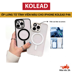 Ốp Điện Thoại Từ Tính viền màu P46 KOLEAD đạt chuẩn Chống Va Đập Cho iPhone 14 Pro Max plus 13 12 11 Pro Max