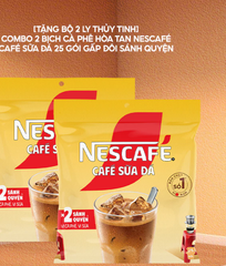 Combo 2 Bịch Cà phê Hòa tan NESCAFÉ CAFÉ SỮA ĐÁ 25 gói Gấp đôi sánh quyện