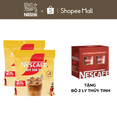 Combo 2 Bịch Cà phê Hòa tan NESCAFÉ CAFÉ SỮA ĐÁ 25 gói Gấp đôi sánh quyện