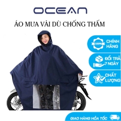 Áo mưa cánh dơi vải dù tổ ong OCEAN 1 đầu chống thấm, chống nước kèm túi