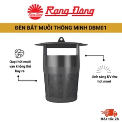 Đèn bắt muỗi thông minh Rạng Đông DBM01 thế hệ mới tiết kiệm điện, thu hút côn trùng, hiệu quả bắt muỗi rõ rệt sau 1 đêm