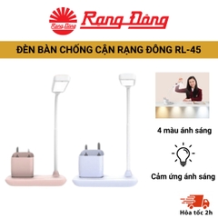 Đèn LED cảm ứng để bàn Rạng Đông RD-RL-45, 4 mức cường độ sáng kèm ống đựng bút tiện lợi