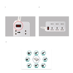 [CHỐNG GIẬT] Ổ nối OC06 Rạng Đông 6 cổng cắm 2m - Tích hợp rơ-le chống quá tải 15A - Lõi nhựa an toàn
