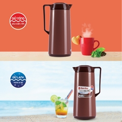 Phích Đựng Nước ,Cafe RẠNG ĐÔNG 1L RD-1040 ST3.E Nút Bấm , Giữ nóng 12h - Giữ lạnh 24h Ruột Thủy Tinh Cao Cấp