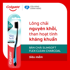 Bàn chải Colgate Slimsoft Flex Clean Charcoal nguyên khối than hoạt tính kháng khuẩn