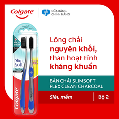 Bàn chải Colgate Slimsoft Flex Clean Charcoal nguyên khối than hoạt tính kháng khuẩn