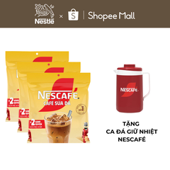 Combo 3 Bịch Cà phê Hòa tan NESCAFÉ CAFÉ SỮA ĐÁ 25 gói Nhân đôi sánh quyện