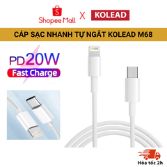 Cáp sạc nhanh chính hãng cổng ra TypeC M68 ngắt tự động, an toàn tương thích Iphone 11 12 13 14 15 Pro Plus Promax