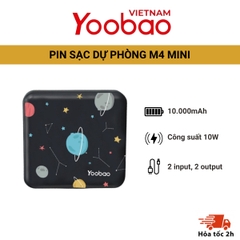 Pin sạc dự phòng Yoobao M4 mini 10000mAh Pin Li-Polymer 2 đầu vào 2 đầu ra cho điện thoại máy tính bảng.... Hàng phân phối chính hãng - Bảo hành 12 tháng 1 đổi 1