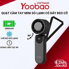 Quạt tích điện FD1 20000mAh Yoobao có 3 cấp độ gió, thời gian hoạt động tối đa lên đến 75 giờ, tích hợp đèn led