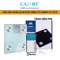 Cân điện tử CAMRY IF1131 cân sức khỏe thông minh, chính xác từng li, màn hình LCD lớn có đèn nền, theo dõi 16 chỉ số thể